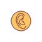 Ear color line icon. Sense of hearing