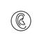 Ear color line icon. Sense of hearing