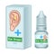 Ear Drops product package bottle realistic isolated