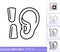 Ear earplug noise simple thin line vector icon