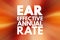 EAR - Effective Annual Rate acronym, business concept background