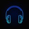 On-Ear Headphones blue vector minimal outline icon