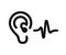 Ear hearing sound icon. Hearing Aid sign - vector
