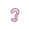 ear for hearing vector line icon and logo