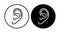 Ear icon line. Hearing, listen symbol isolated . Vector illustration