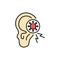 Ear infection color line icon. Human diseases.