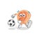 Ear kicking the ball cartoon. cartoon mascot vector