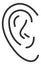 Ear line icon. Hearing symbol. Audible logo