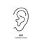 Ear line icon. Hearing vector symbol. Editable stroke