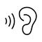 Ear listen icon on white background