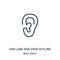 ear lobe side view outline icon vector from body parts collection. Thin line ear lobe side view outline outline icon vector