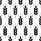 Ear of malt, corn, wheat seamless pattern. Repeating agriculture fiber on white background. Repeated grain shape prints. Repeat