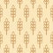 Ear of malt, corn, wheat seamless pattern. Repeating golden fiber. Repeated gold whole grains shape. Repeat spikelet. Wheat ears