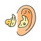 ear mold audiologist doctor color icon vector illustration