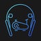 In ear neckband headphones gradient vector icon for dark theme