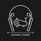 In ear neckband headphones white linear icon for dark theme