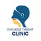 Ear nose throat ENT logo for Otolaryngologists clinic concept