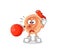 Ear pantomime blowing balloon. cartoon mascot vector
