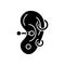 Ear piercing black glyph icon