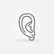 Ear piercing icon - vector minimal symbol in thin line style