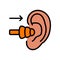 Ear Plug For Sleeping Color Icon Vector. Hearing Impairment Icon Vector. Simple Hearing Impairment Sign