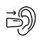 Ear Plug For Sleeping Icon Vector. Outline Ear Plug For Sleeping Sign. Isolated Contour Symbol