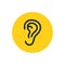 Ear vector icon symbol. Human ear listen hear line icon