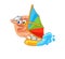 Ear windsurfing character. mascot vector