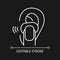 In ear wireless earpieces white linear icon for dark theme