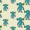 Eared alien seamless pattern