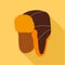 Earflap hat icon, flat style