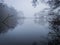 Earlswood Lakes on a Foggy, Misty Winters Morning