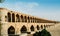 Early 17th c, Si-o-seh Pol, also known as Allahverdi Khan Bridge, in Isfahan, iran is made up of 33 arches in a row and