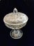 Early America Pattern Glass Antique Vintage Cut Lead Crystal Glass Footed Compote