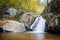 Early autumn color and Kilgore Falls, at Rocks State Park, Maryland.