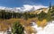 An early Autumn snow with Alpine Peaks within Rocky Mountain National Park in Northern Colorado.