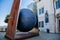 Early baroque historic building Jesuit College and Giant metal Ball in Kutna Hora, GASK â€“ the Gallery of the Central Bohemian