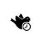 Early bird with clock black icon.