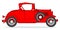 Early Classic Style Red 2 Seater Isolated Motor Car