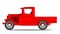 Early Classic Style Red Isolated Pickup Truck