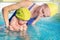 Early development swimming lesson for infant baby