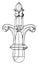 Early Gothic Finial, three dimensional cross, vintage engraving