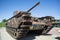 Early heavy armoured world war tank. Used in combat by the military