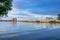 Early morning and billowing clouds  at Orlando Florida and Lake Formosa on June 6 2021