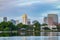 Early morning and billowing clouds  at Orlando Florida and Lake Formosa on June 6 2021