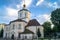 Early morning in the city. The Assumption Cathedral of the 18th century in Tver city, Russia.