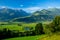 Early Morning Clear View of the Meadows Near Piesendorf with the Snowy Kitzsteinhorn in the Background