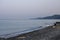 Early morning coast of the Black Sea Pitsunda, Abkhazia. Beautiful summer landscape