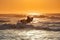 In the early morning a dive boat transports recreational divers from Umkomaas beach to the Aliwal Shoal off the KZN South Coast.