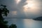 Early morning lake and mountain views. The clouds and mist are changing